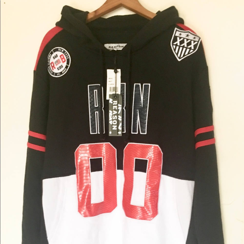 Reason Rival Men’s Black Graphic Hoodie Sweatshirt - Picture 2 of 8